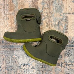 Bogs Toddler Fleeced Lined Green Boots